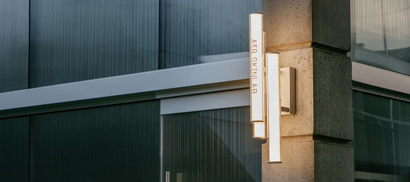 The AE.R Skinlab sign on West 2nd Avenue